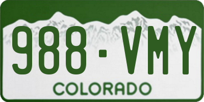 CO license plate 988VMY