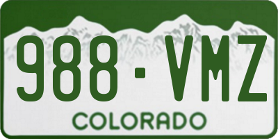 CO license plate 988VMZ