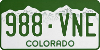CO license plate 988VNE