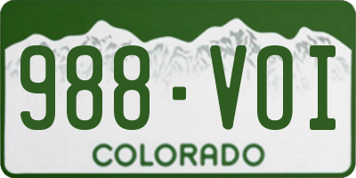 CO license plate 988VOI