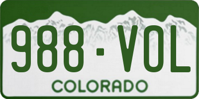 CO license plate 988VOL