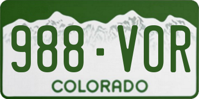 CO license plate 988VOR