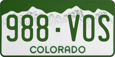 CO license plate 988VOS