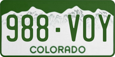 CO license plate 988VOY