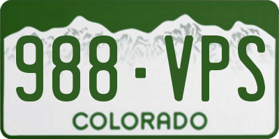 CO license plate 988VPS