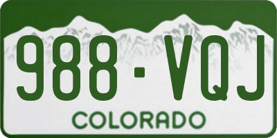 CO license plate 988VQJ