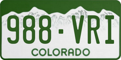 CO license plate 988VRI