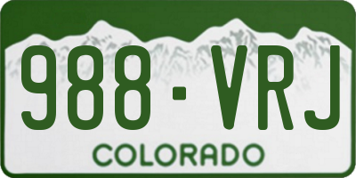 CO license plate 988VRJ