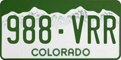 CO license plate 988VRR