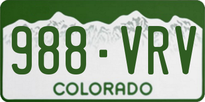 CO license plate 988VRV