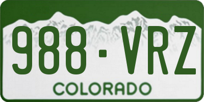CO license plate 988VRZ