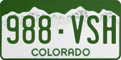 CO license plate 988VSH