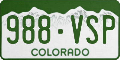 CO license plate 988VSP