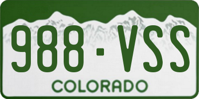 CO license plate 988VSS