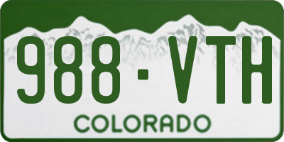 CO license plate 988VTH