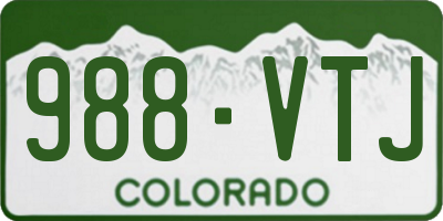 CO license plate 988VTJ