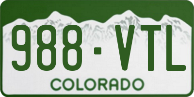 CO license plate 988VTL