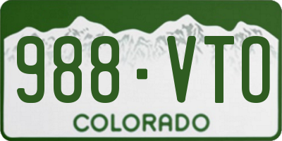 CO license plate 988VTO