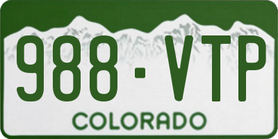 CO license plate 988VTP