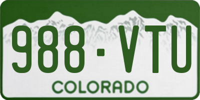 CO license plate 988VTU