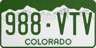 CO license plate 988VTV