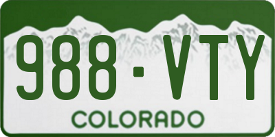 CO license plate 988VTY