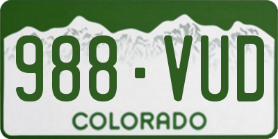CO license plate 988VUD
