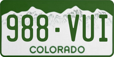 CO license plate 988VUI