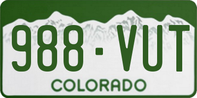 CO license plate 988VUT