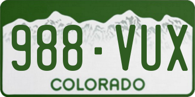 CO license plate 988VUX