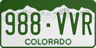 CO license plate 988VVR