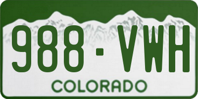 CO license plate 988VWH