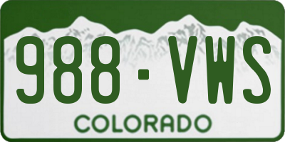 CO license plate 988VWS