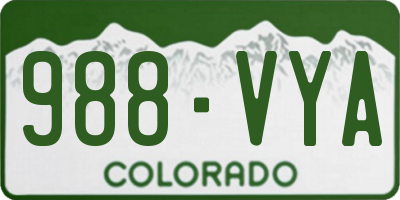 CO license plate 988VYA