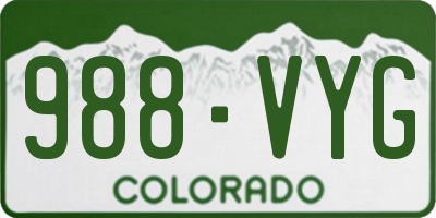 CO license plate 988VYG