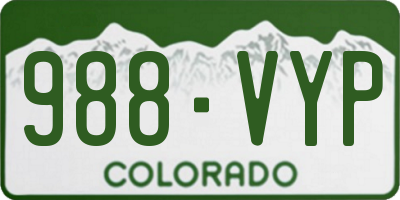 CO license plate 988VYP
