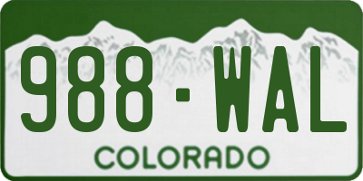CO license plate 988WAL