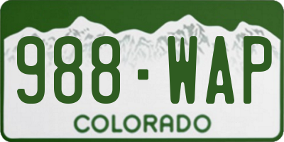 CO license plate 988WAP