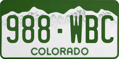 CO license plate 988WBC