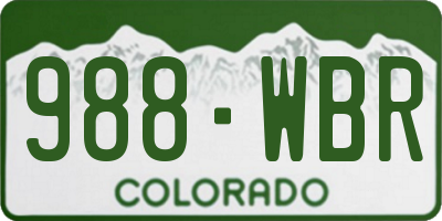 CO license plate 988WBR