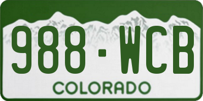 CO license plate 988WCB