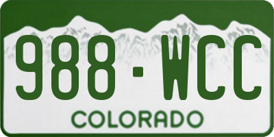 CO license plate 988WCC