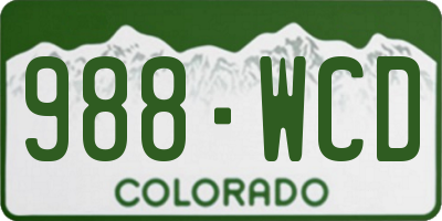 CO license plate 988WCD