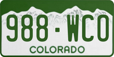 CO license plate 988WCO