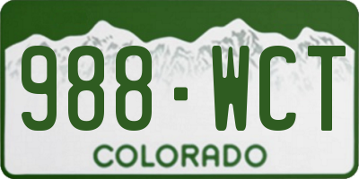 CO license plate 988WCT