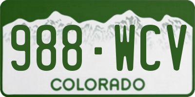 CO license plate 988WCV