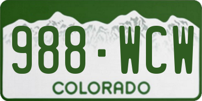 CO license plate 988WCW