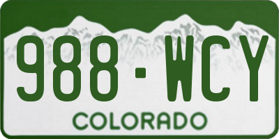 CO license plate 988WCY