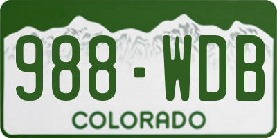 CO license plate 988WDB