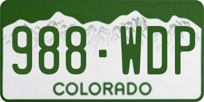 CO license plate 988WDP
